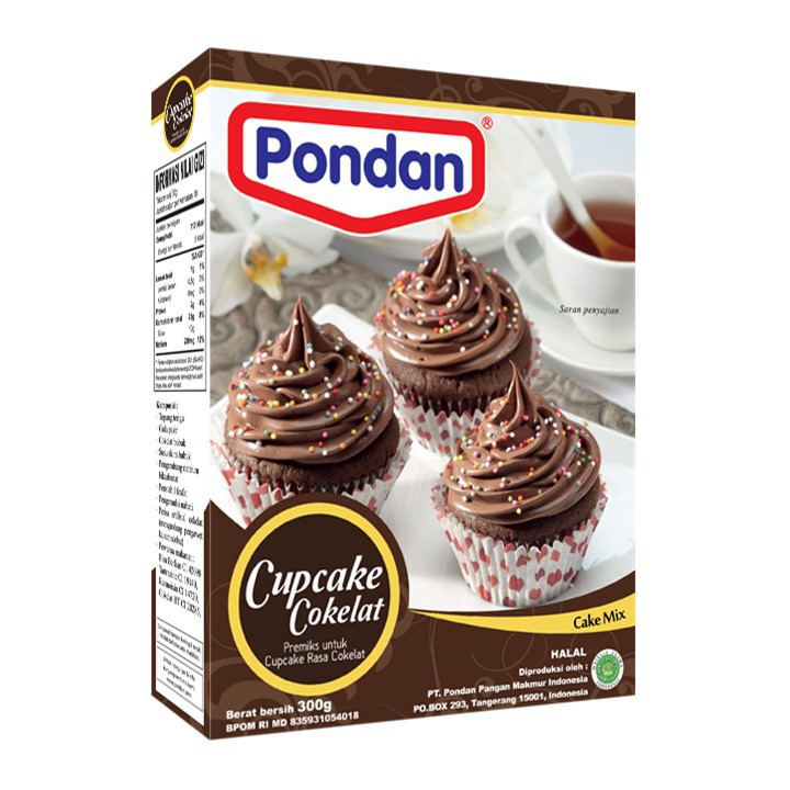 Pondan Cup Cake Coklat 300Gram