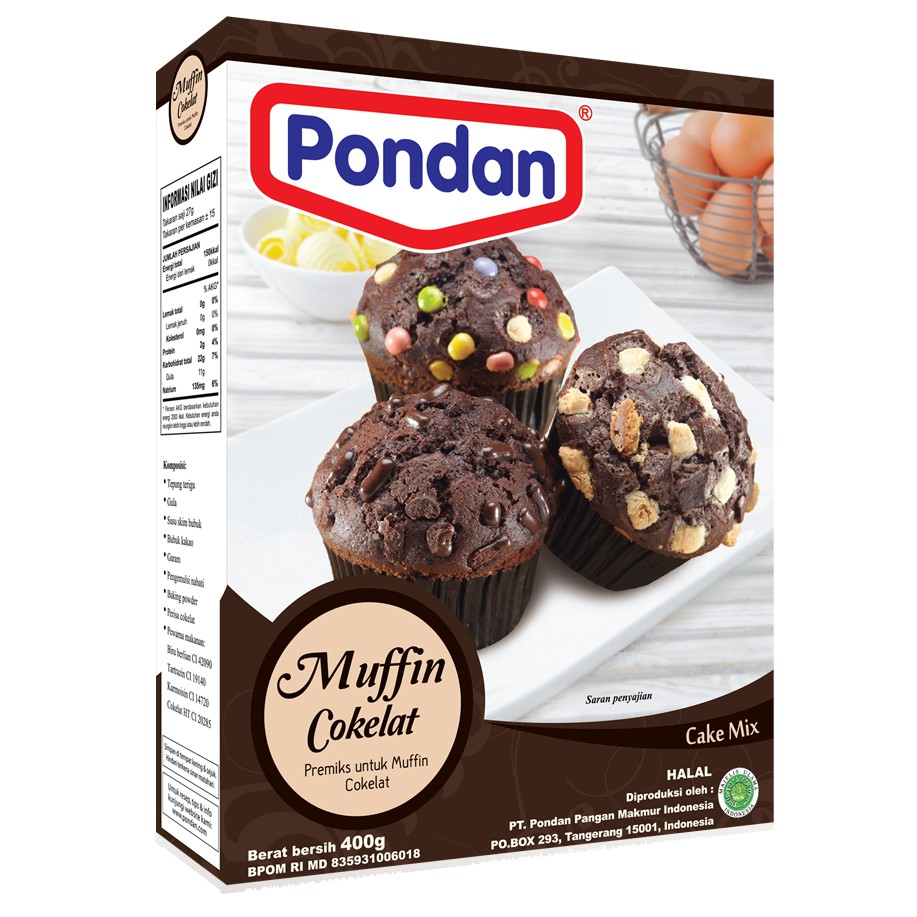 Pondan Muffin Coklat